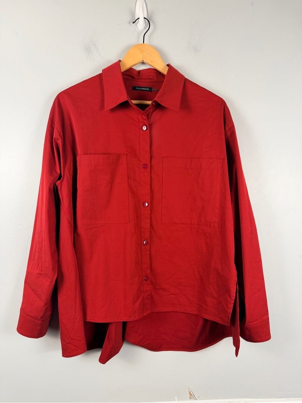 Stella Caraski Red Fiesta wear anywhere button down tunic size small/medium